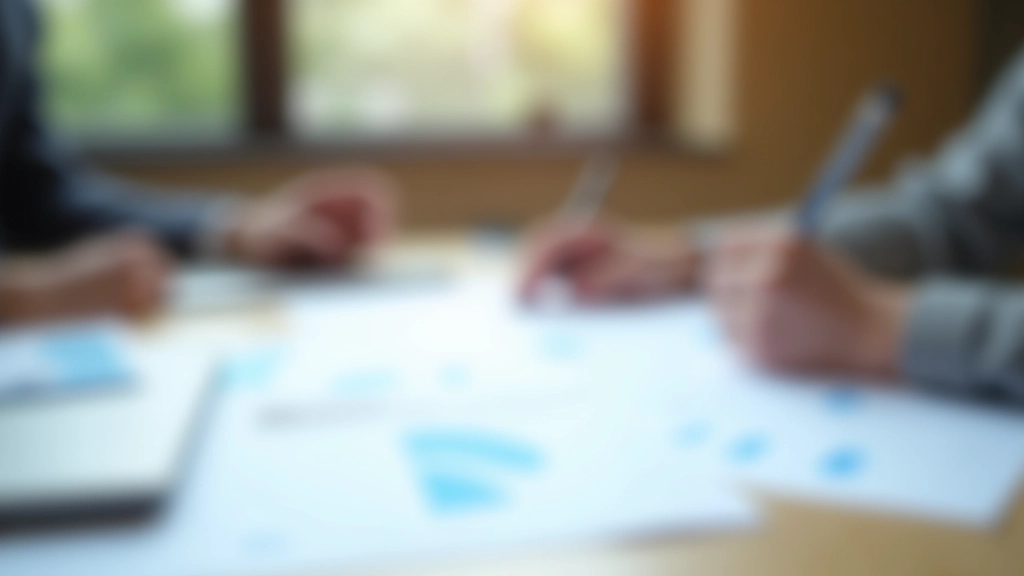 Documentos e gráficos sobre mesa de trabalho em ambiente corporativo
