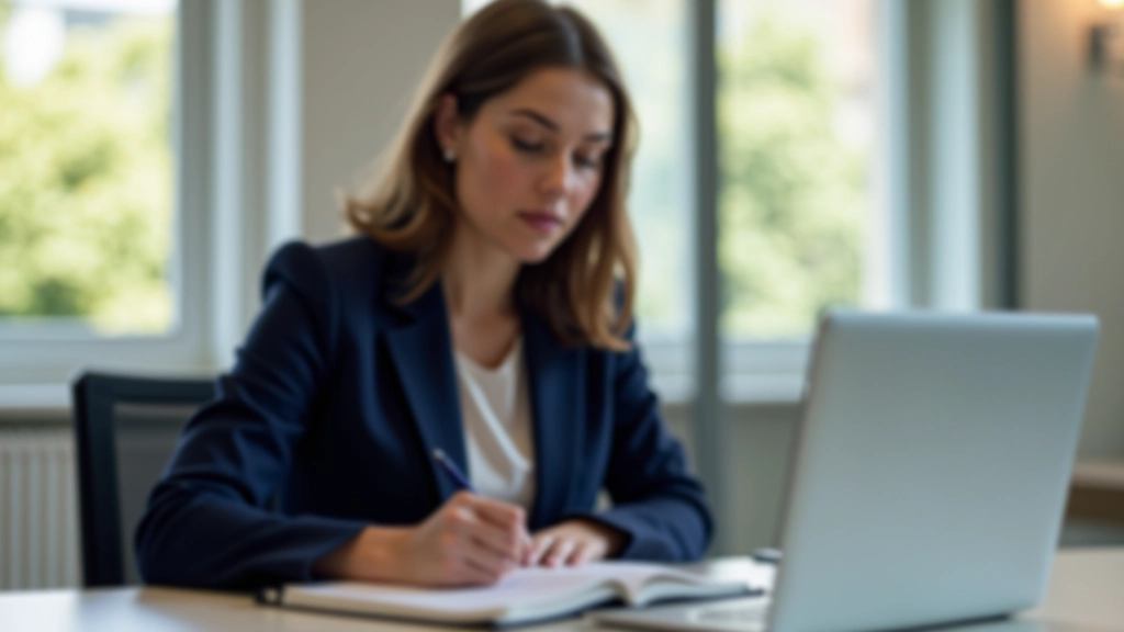 Caderno com anotações e checklist de follow-up em ambiente corporativo